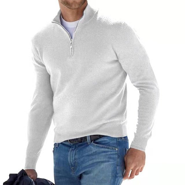 Men's Merino V-Neck Zip Pullover — Soft Breathable Knit 7