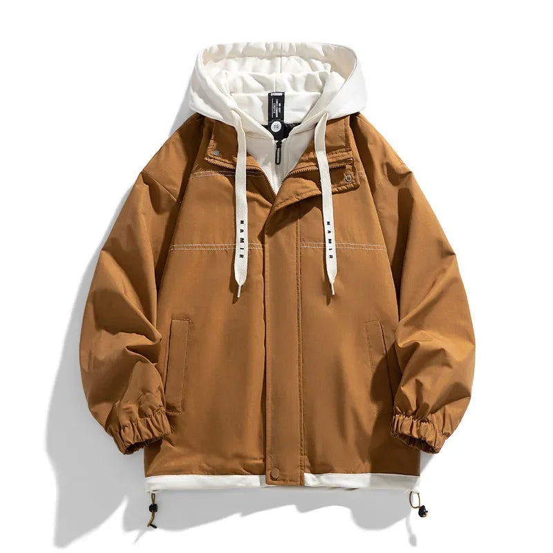 Layered Hooded Jacket for Men — Relaxed Fit Streetwear 3