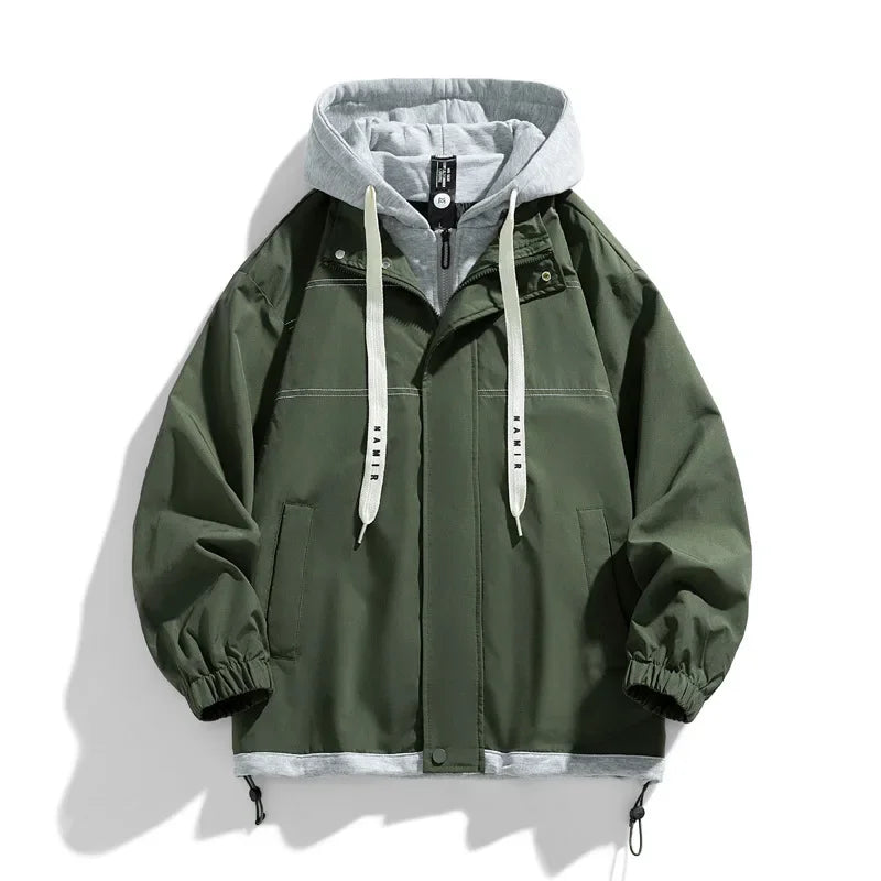 Layered Hooded Jacket for Men — Relaxed Fit Streetwear 5