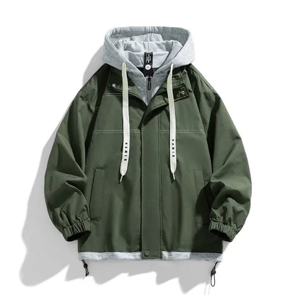 Layered Hooded Jacket for Men — Relaxed Fit Streetwear 5