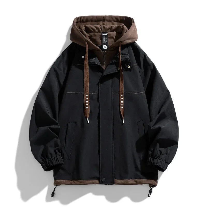 Layered Hooded Jacket for Men — Relaxed Fit Streetwear 6