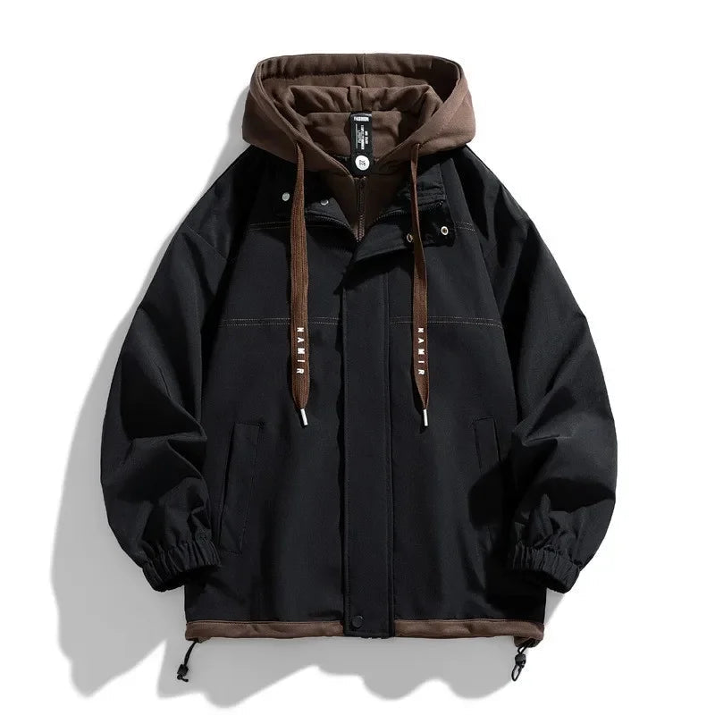 Layered Hooded Jacket for Men — Relaxed Fit Streetwear 1