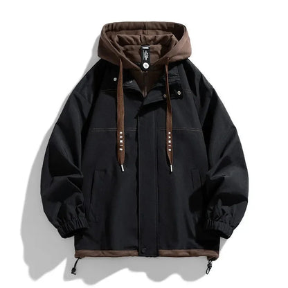 Layered Hooded Jacket for Men — Relaxed Fit Streetwear 1