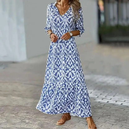 Women's Elegant Floral Maxi Dress — Flowing Summer Cut 1