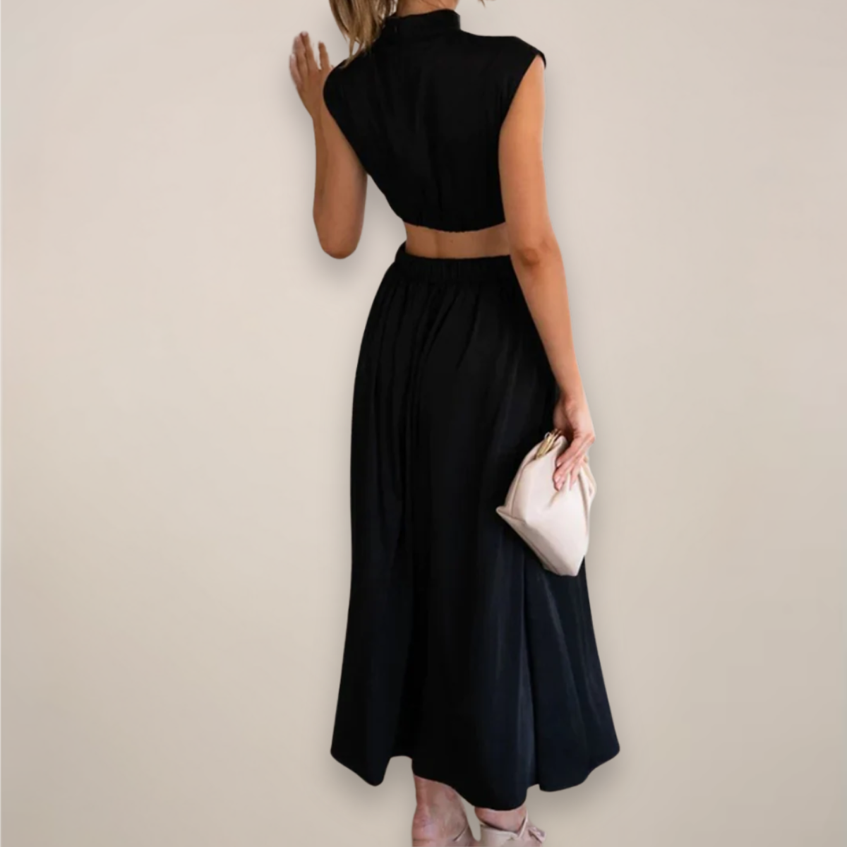 Maxi Dress with Cap Sleeves & Cut-Out Waist | Women 2