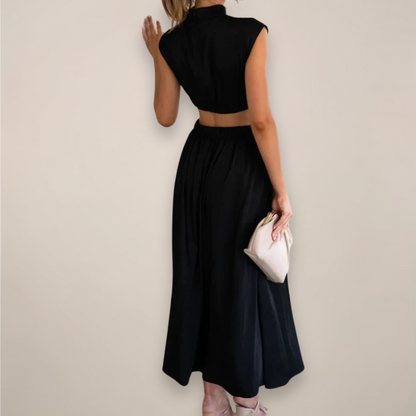 Maxi Dress with Cap Sleeves & Cut-Out Waist | Women 2