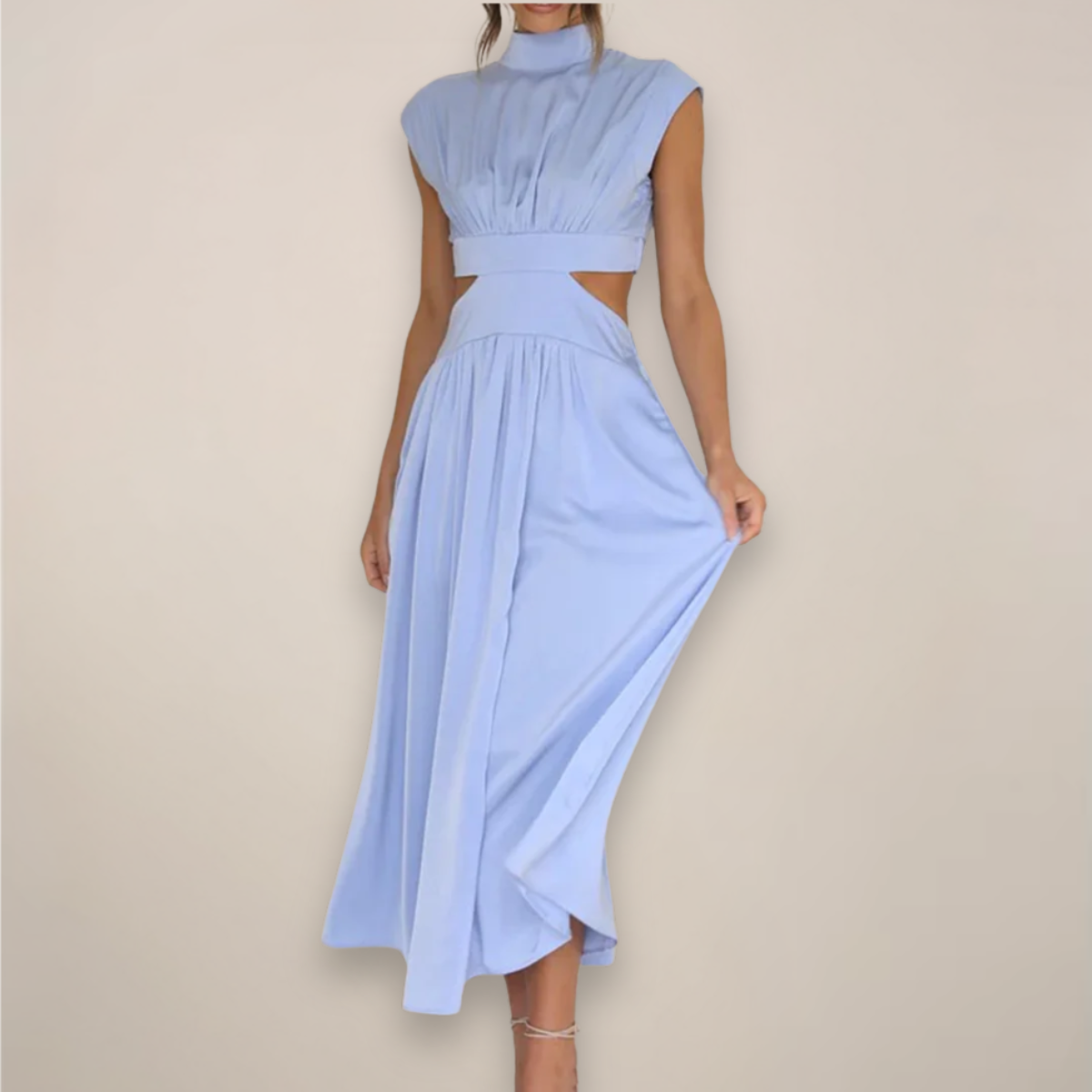 Maxi Dress with Cap Sleeves & Cut-Out Waist | Women 3