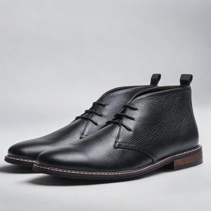 Men's Faux Leather Chukka Ankle Boots — Lace-Up Style 2
