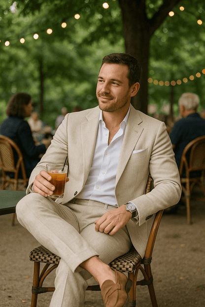 Men's Linen Two-Piece Suit — Slim Fit Breathable Set 3