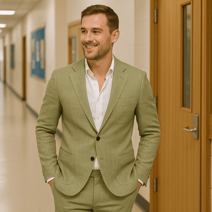 Men's Linen Two-Piece Suit — Slim Fit Breathable Set 8