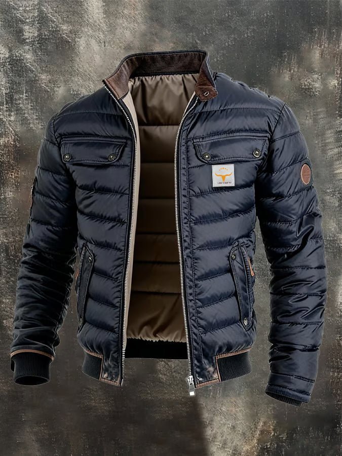 Men's Quilted Duck Down Puffer Jacket — Wind Resistant 1