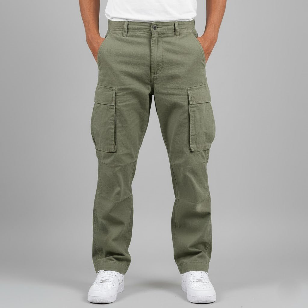 Men's Relaxed Fit Cargo Pants with Side Pockets 5