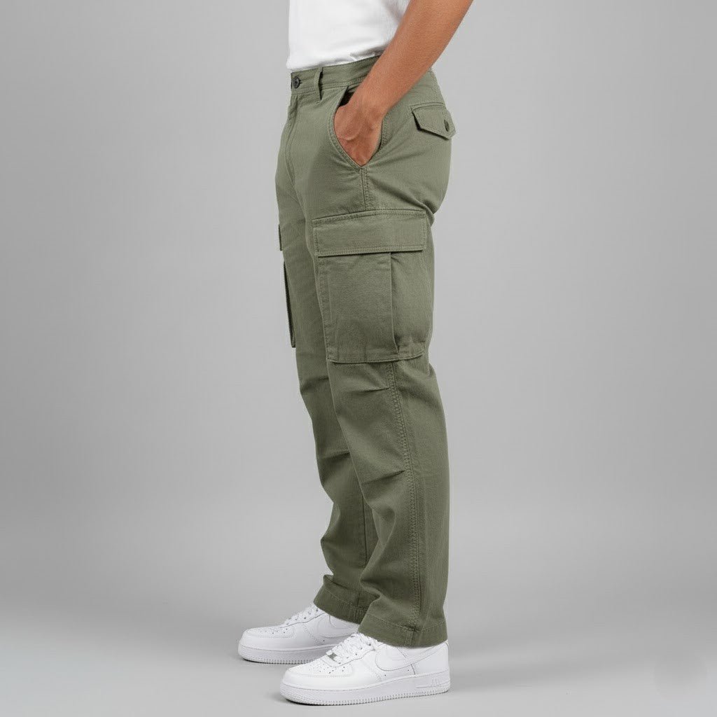 Men's Relaxed Fit Cargo Pants with Side Pockets 6