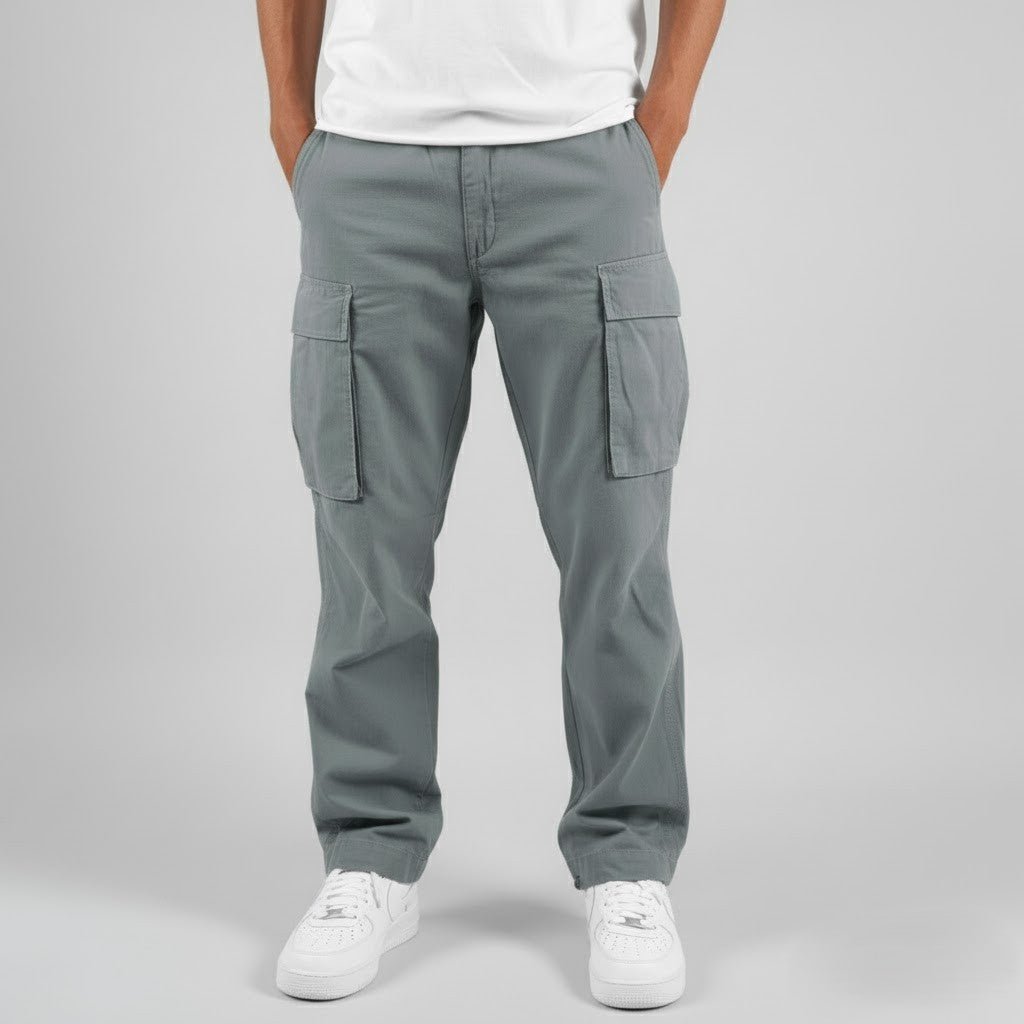 Men's Relaxed Fit Cargo Pants with Side Pockets 8