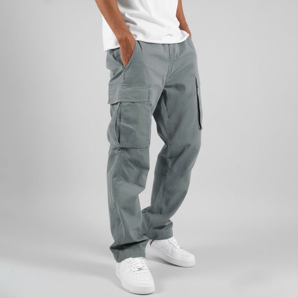 Men's Relaxed Fit Cargo Pants with Side Pockets 9