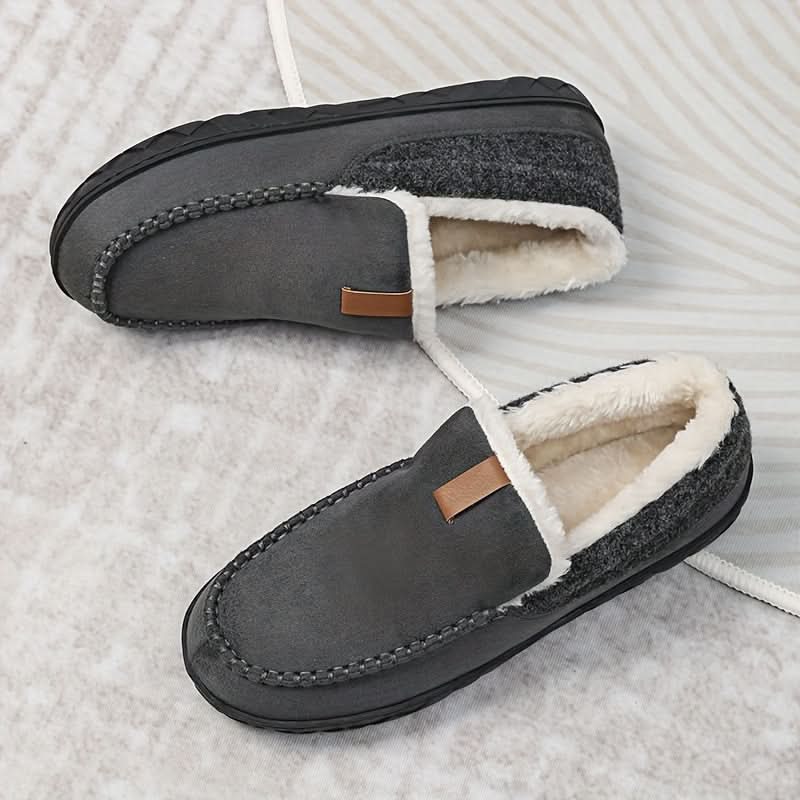 Men's Wool-Lined Slip-On Loafer — Warm Indoor House Shoe 9
