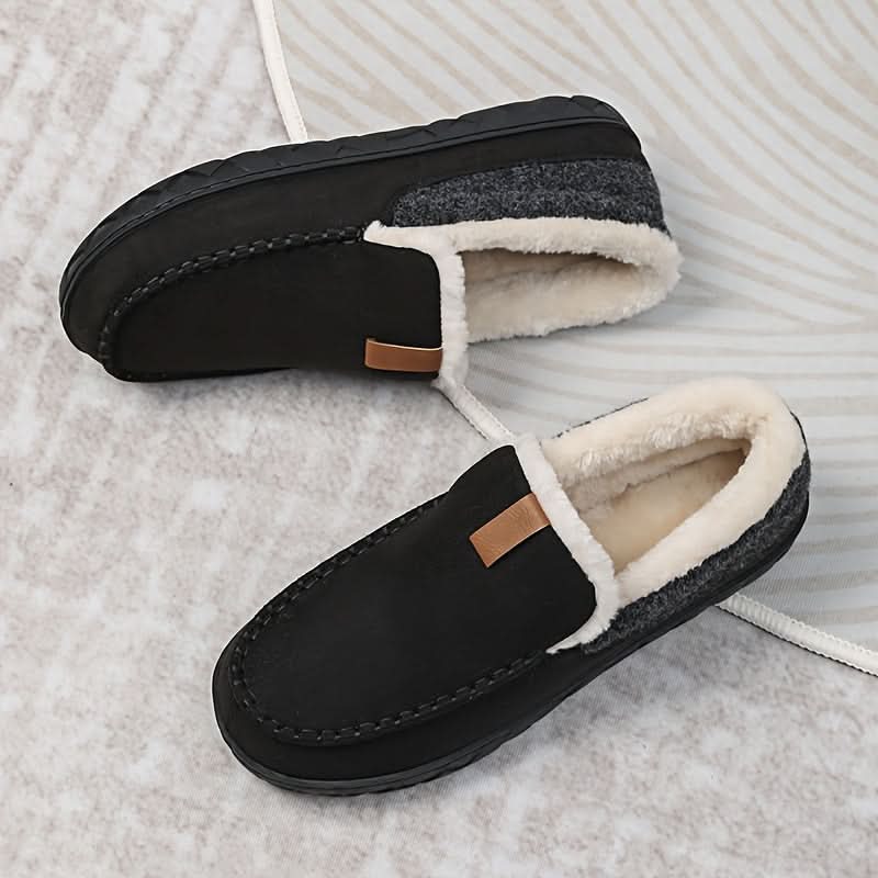 Men's Wool-Lined Slip-On Loafer — Warm Indoor House Shoe 1