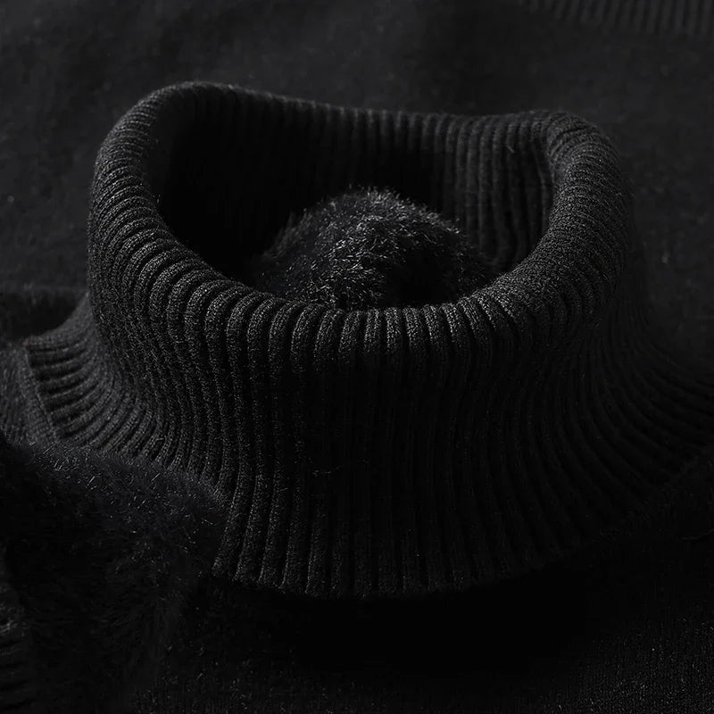 Merino Wool Turtleneck Sweater — Ribbed Collar & Soft Lining 11