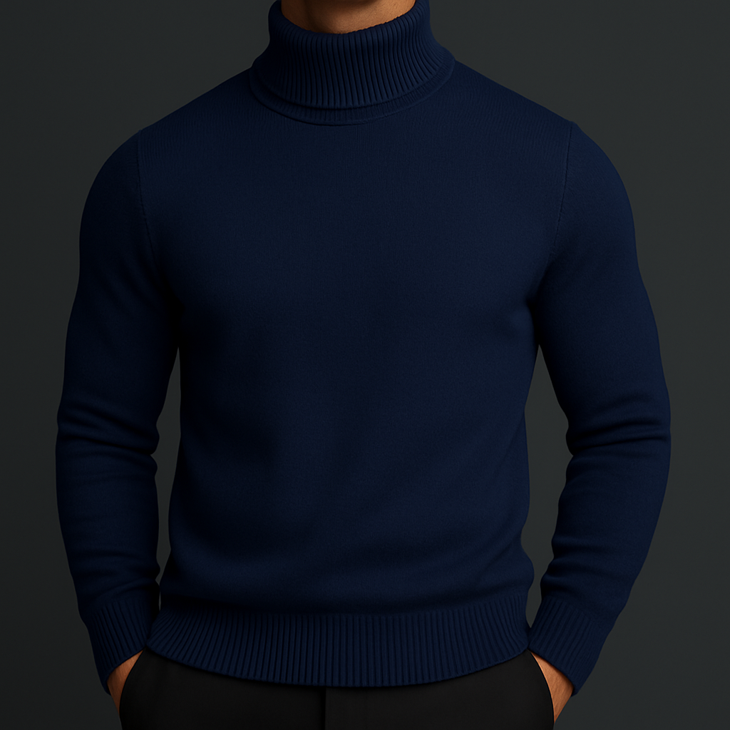 Merino Wool Turtleneck Sweater — Ribbed Collar & Soft Lining 12