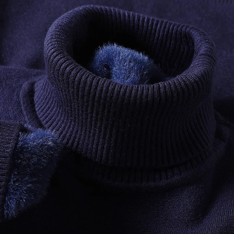 Merino Wool Turtleneck Sweater — Ribbed Collar & Soft Lining 13