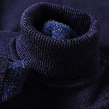 Merino Wool Turtleneck Sweater — Ribbed Collar & Soft Lining 13