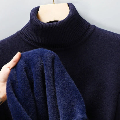 Merino Wool Turtleneck Sweater — Ribbed Collar & Soft Lining 14