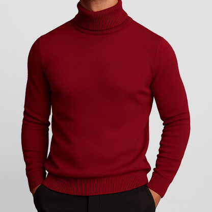 Merino Wool Turtleneck Sweater — Ribbed Collar & Soft Lining 15