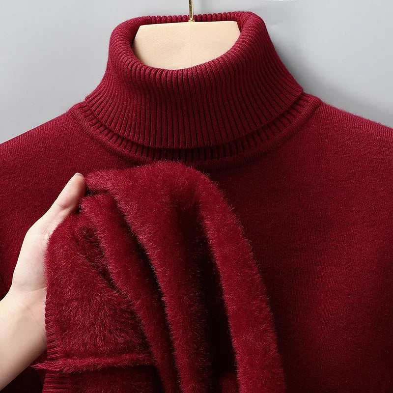 Merino Wool Turtleneck Sweater — Ribbed Collar & Soft Lining 16