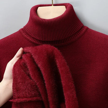 Merino Wool Turtleneck Sweater — Ribbed Collar & Soft Lining 16
