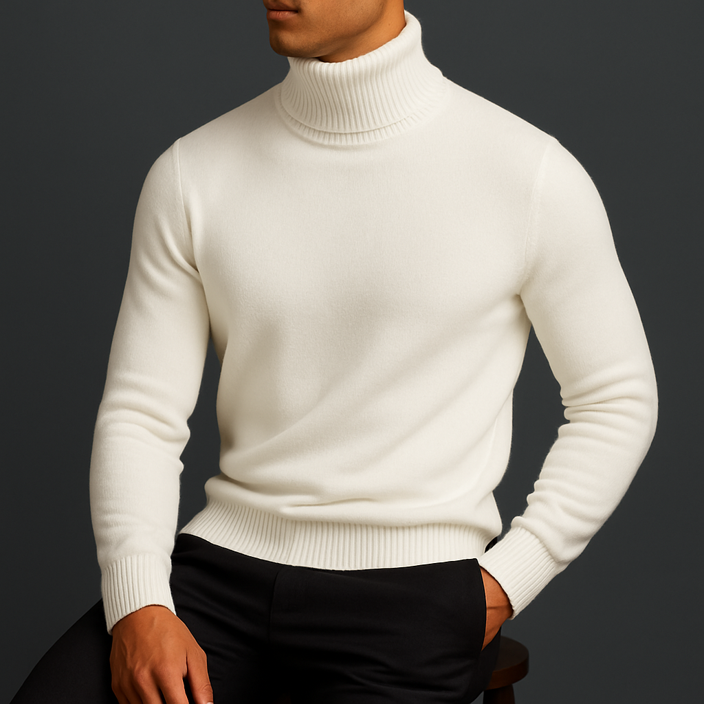 Merino Wool Turtleneck Sweater — Ribbed Collar & Soft Lining 2