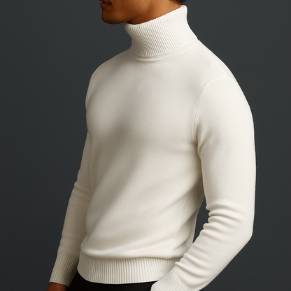 Merino Wool Turtleneck Sweater — Ribbed Collar & Soft Lining 3