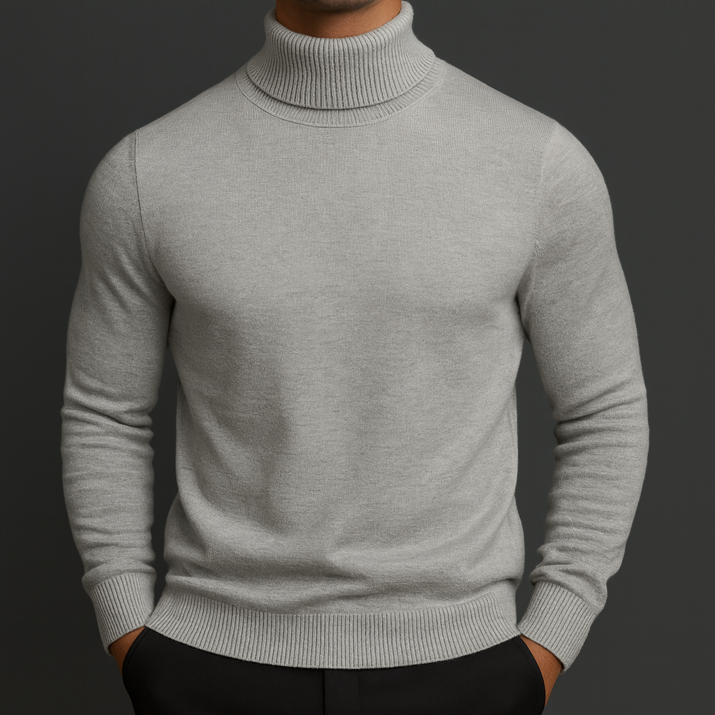 Merino Wool Turtleneck Sweater — Ribbed Collar & Soft Lining 6