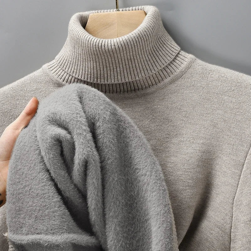 Merino Wool Turtleneck Sweater — Ribbed Collar & Soft Lining 8