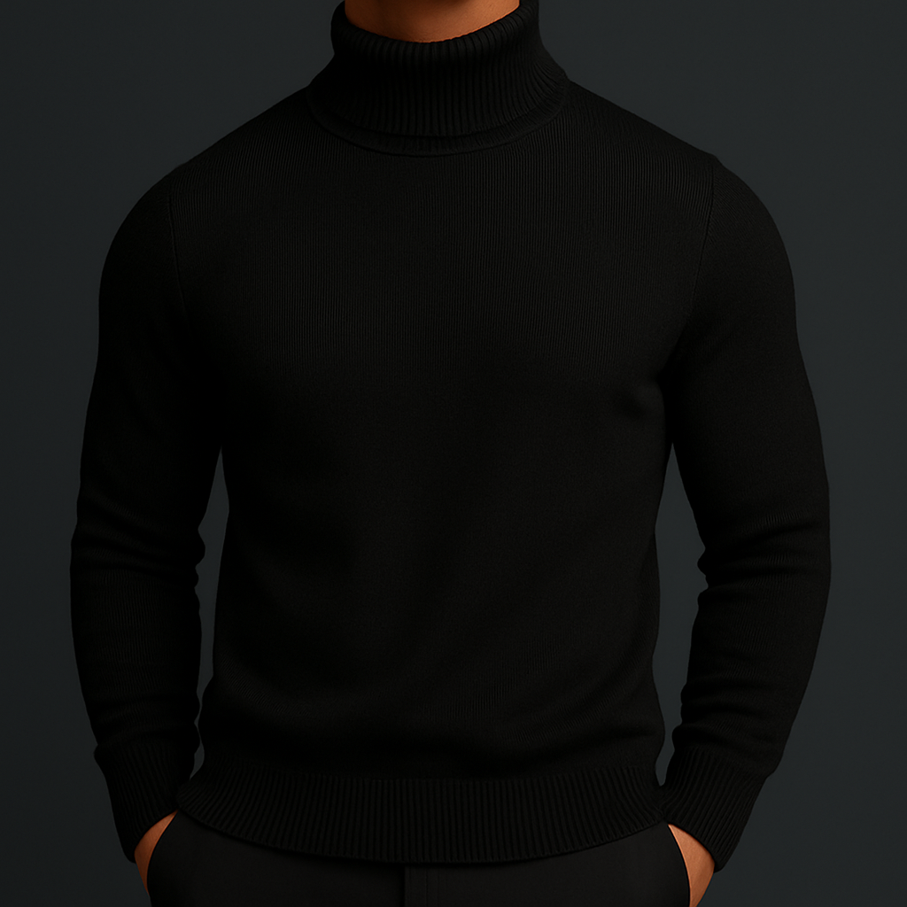 Merino Wool Turtleneck Sweater — Ribbed Collar & Soft Lining 9