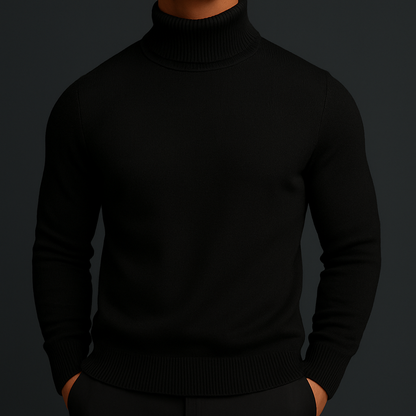 Merino Wool Turtleneck Sweater — Ribbed Collar & Soft Lining 9