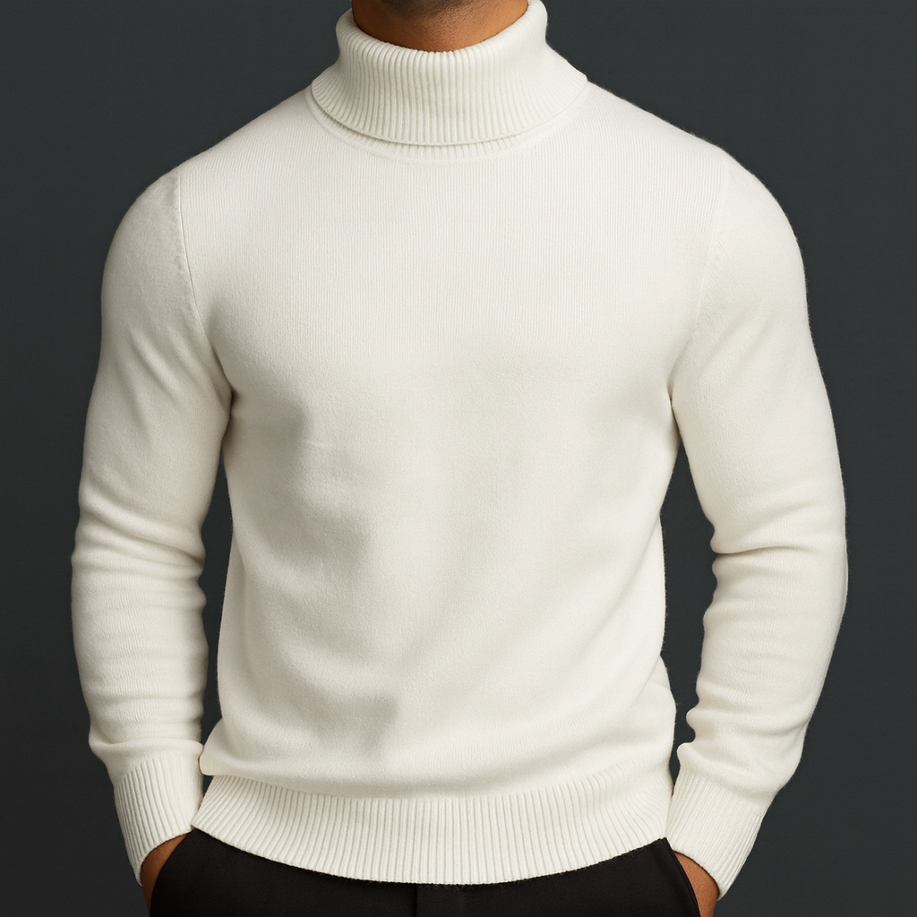 Merino Wool Turtleneck Sweater — Ribbed Collar & Soft Lining 1