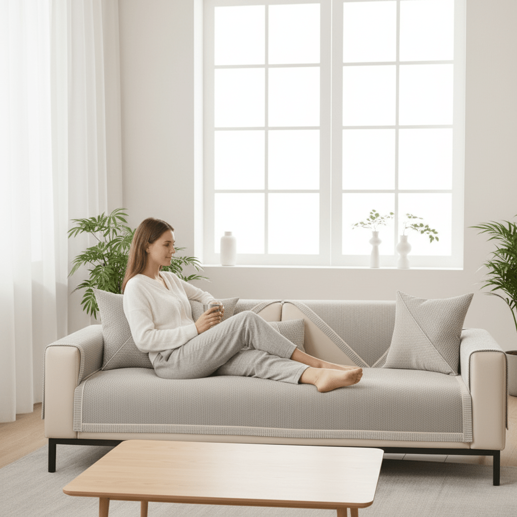 Non-Slip Cotton-Linen Sofa Cover — All-Season Protection 2