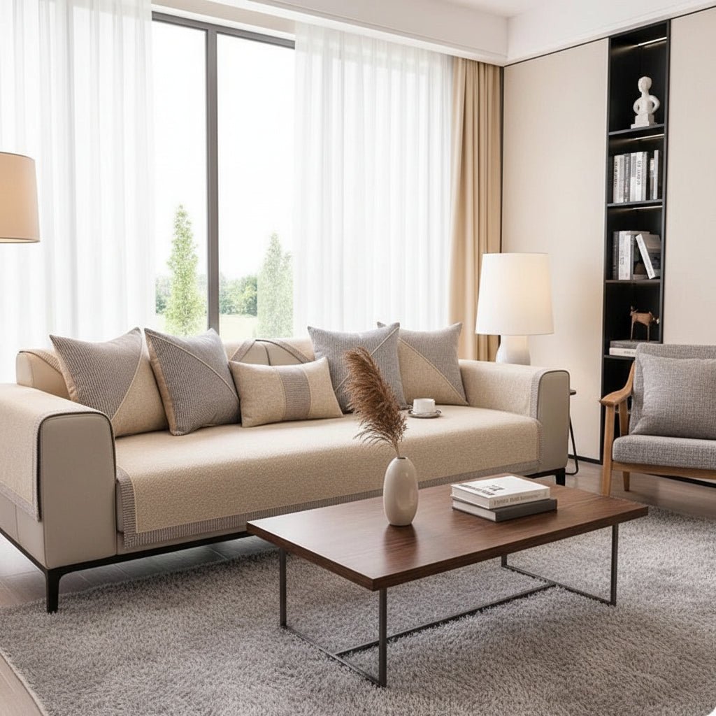 Non-Slip Cotton-Linen Sofa Cover — All-Season Protection 3