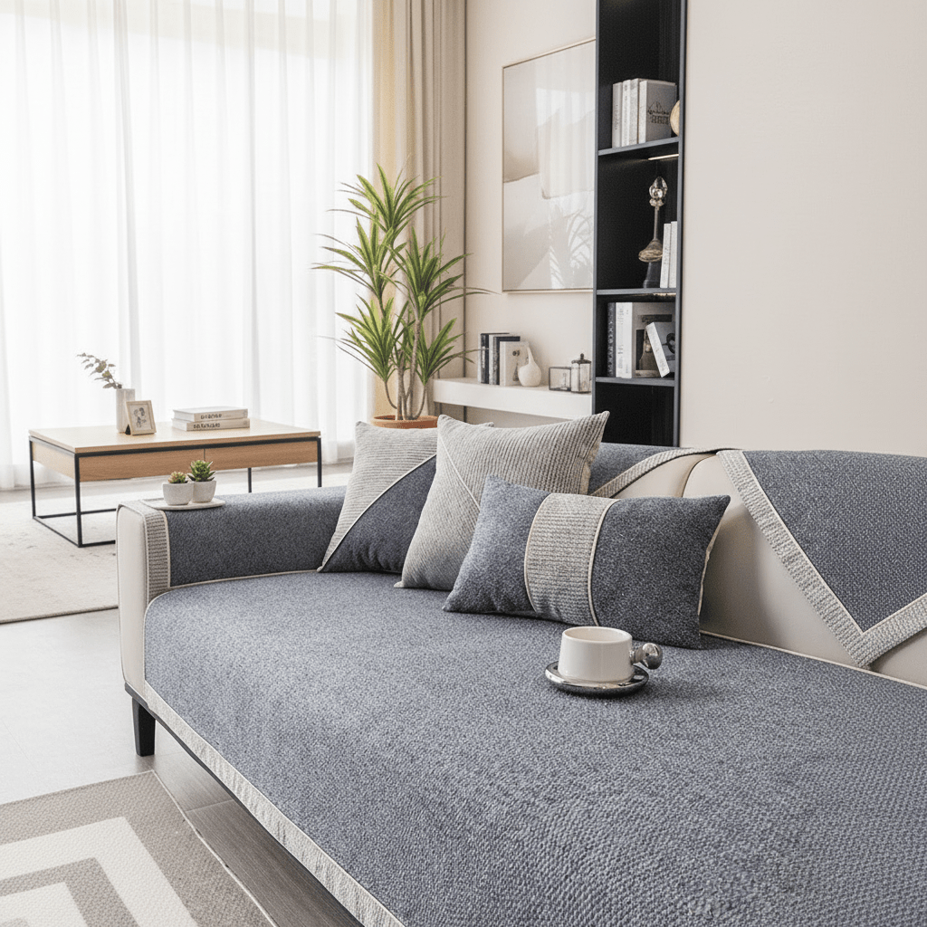 Non-Slip Cotton-Linen Sofa Cover — All-Season Protection 8