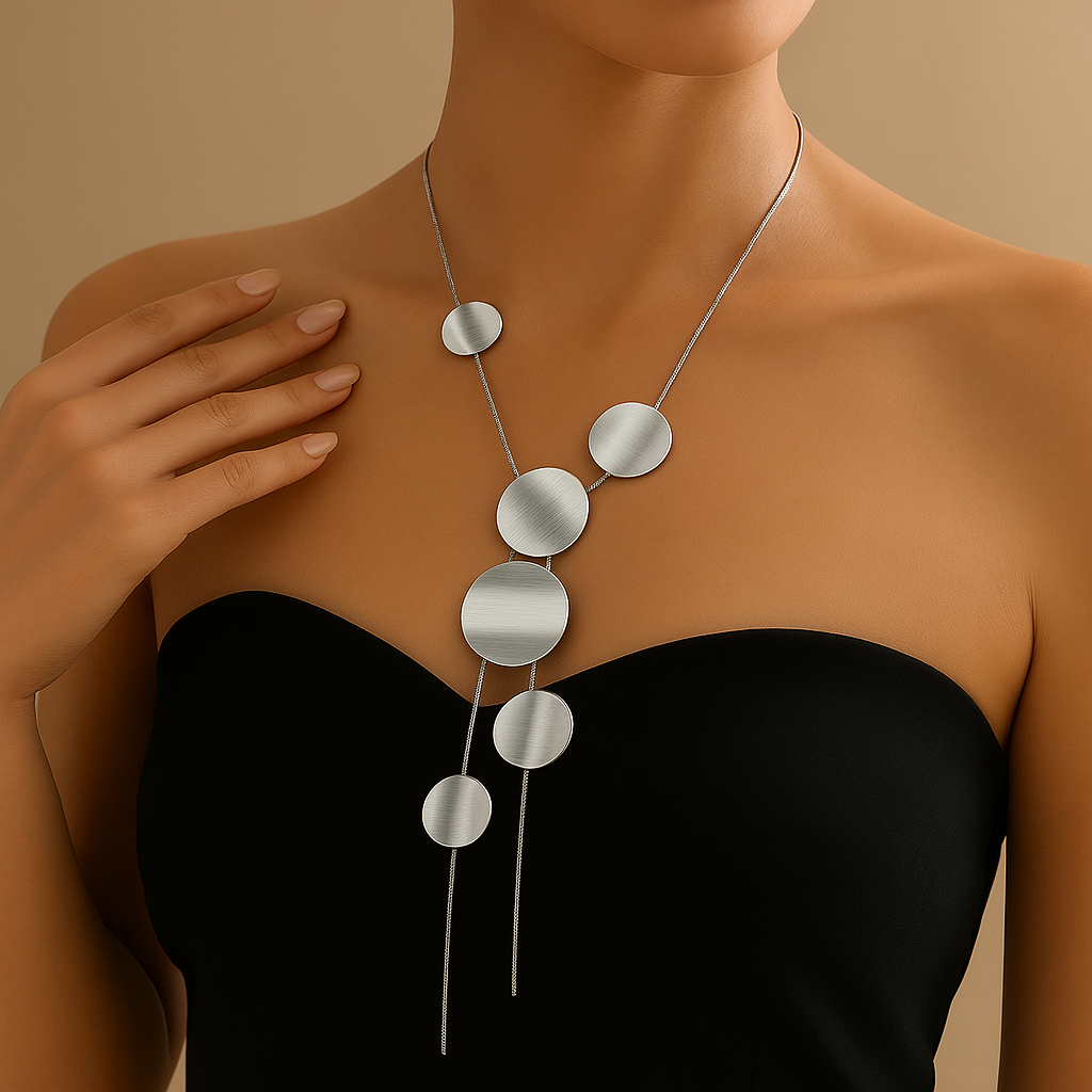 Orbit Disc Necklace – Bold Sculptural Multi-Strand Design 3