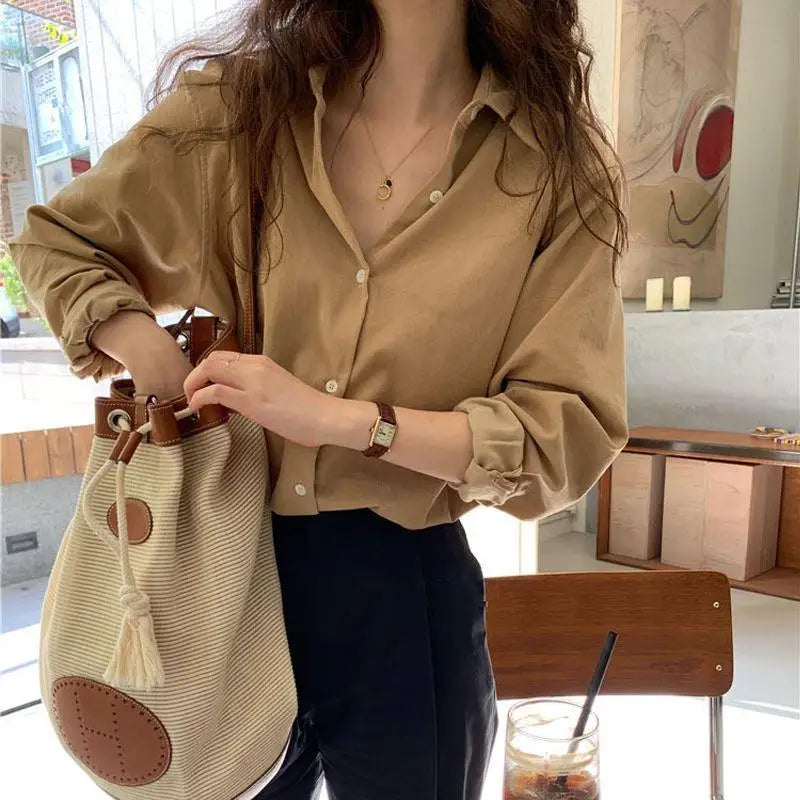Oversized Elegance Blouse for Women — Relaxed Button-Up Shirt 2