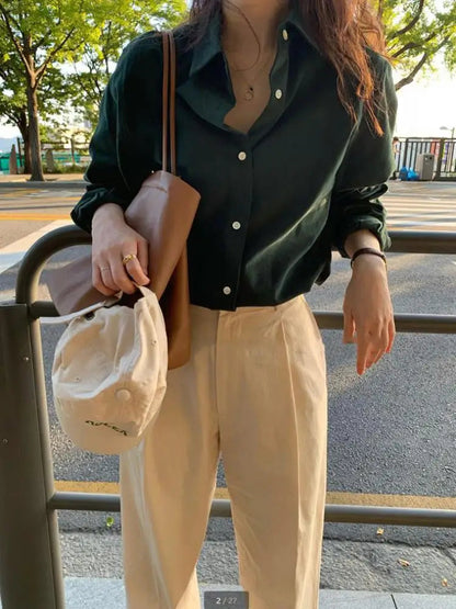 Oversized Elegance Blouse for Women — Relaxed Button-Up Shirt 3