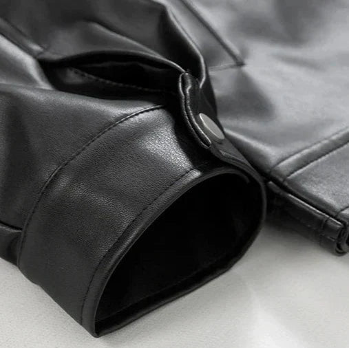 Oversized Leather Bomber Jacket — Men's Streetwear 4