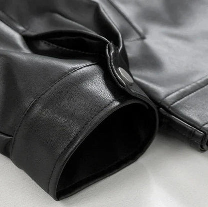 Oversized Leather Bomber Jacket — Men's Streetwear 4