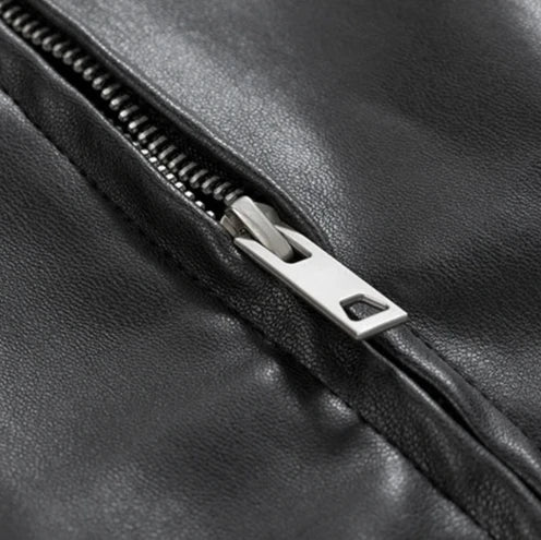 Oversized Leather Bomber Jacket — Men's Streetwear 5