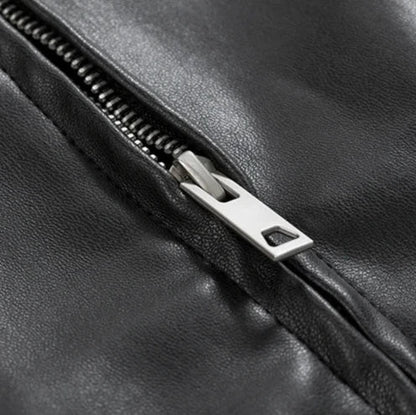 Oversized Leather Bomber Jacket — Men's Streetwear 5
