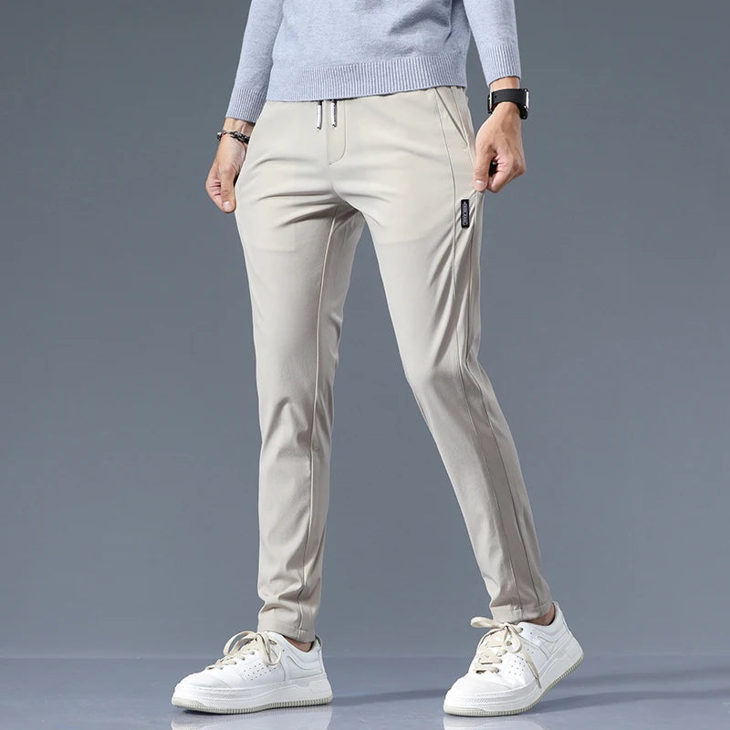 Savoni Slim Fit Cotton Pants — Clean Front Straight Leg 2
