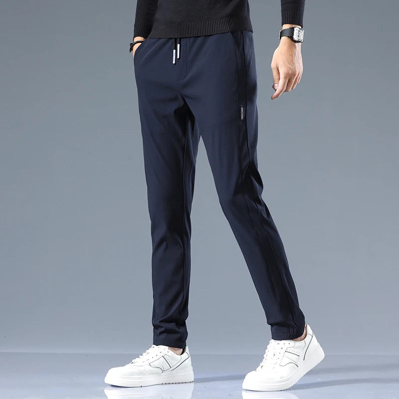 Savoni Slim Fit Cotton Pants — Clean Front Straight Leg 4