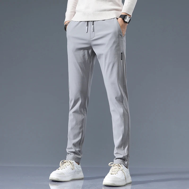 Savoni Slim Fit Cotton Pants — Clean Front Straight Leg 6