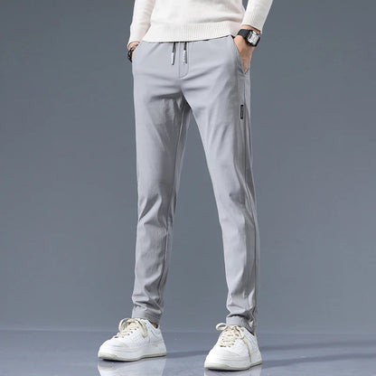 Savoni Slim Fit Cotton Pants — Clean Front Straight Leg 6